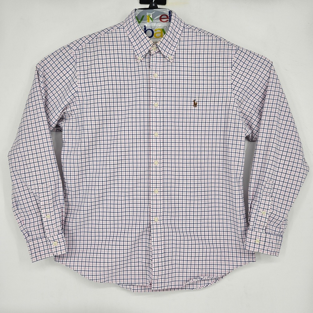Ralph Lauren Shirt Mens XL Button Down Check Slim Long Sleeve Oxford‎ Preppy